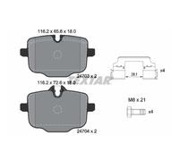 Set di pastiglie freno TEXTAR 2470303, posteriore