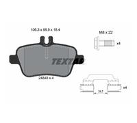 Set di pastiglie freno TEXTAR 2484805, posteriore