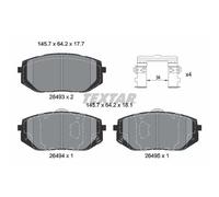 Set di pastiglie freno TEXTAR 2649301, anteriore