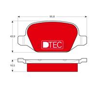 Set di pastiglie freno TRW GDB1396DTE, posteriore