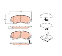 Set di pastiglie freno TRW GDB2222, anteriore