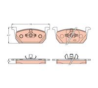 Set di pastiglie freno TRW GDB2266, anteriore