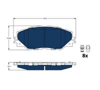 TRW GDB3424BTE Kit pastiglie freno, Freno a disco per TOYOTA