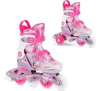 Set di pattini in linea 2 in 1, regolabili, per bambini e ragazze, in linea convertibili in pattini a rotelle rosa, dimensioni: 27-30/31-34 NILS FLIPZY (S (31-34)