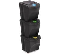 Set di 4 cestini raccolta differenziata 100L Prosperplast Sortibox di plastica colore antracite
