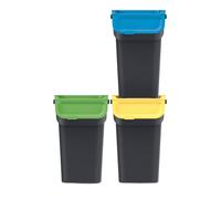 Set di pattumiere Keden Stackbox 3x20 - 25 L Raccolta Differenziata Nero