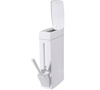 Set di pattumiere per il bagno 4x8x17 pollici 2 in 1 pattumiera per il bagno e set scopino per WC con coperchio Set da bagno rettangolare con pattumiera Forniture per il bagno Pattumiera per il bagno