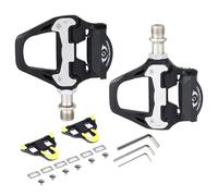Set di pedali da ciclismo con tacchetti, pedali senza clip con tacchetti, tacchetti e pedali autobloccanti, resistenti all'usura, antiscivolo, senza clip, con tensione regolabile, attrezzatura da