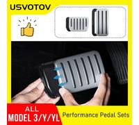 Set di Pedali UV in Alluminio con Blocco Automatico, Copri Pedali Acceleratore e Freno per Tesla Model Y Juniper Model 3 YL 2026-2021