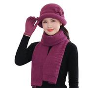 Set di pelapatate con cappello Scarf Gloves Fashion Casual Solid Color Soft Cozy Knitted Autumn Winter Hand Neck Hand Warm Beanie Cap Scarf Mittens For Outdoor Daily Wear Sciarpa da donna calda