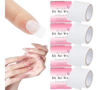 Set di Pellicole per Unghie Autoadesive In Seta Da 4 rotolo, Nastro per Bende di Riparazione per Punte per Unghie Facili Da Trimerare, gel ricostruzione unghie