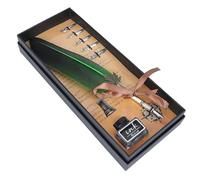 Set di penna e inchiostro di calligrafia vintage, pennino in acciaio inossidabile con scatola per disegno, scrittura, journaling, regali per le vacanze (blu) (verde)