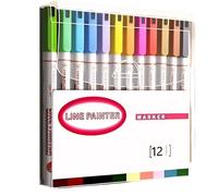 Set di pennarelli a doppia linea, 6 colori a doppia punta per prendere appunti, schizzi e diari creativi, perfetti per studenti, artisti e appassionati di bullet journal