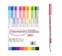 Set di pennarelli a doppia linea, 6 colori a doppia punta per prendere appunti, schizzi e diari creativi, perfetti per studenti, artisti e appassionati di bullet journal