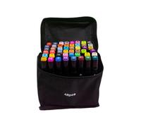 Set di pennarelli a doppia punta - Collezione d'arte permanente per schizzi da colorare, kit di penne da disegno creativo, strumenti di illustrazione con pennello fine, design di custodia portatile |