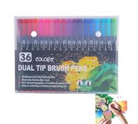 Set di pennarelli a doppia punta fine e pennello, set di pennarelli colorati per artisti, set di pennarelli a doppia punta per adulti | Pennarelli a doppia punta fine e pennello per la scrittura, be