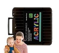 Set di pennarelli acrilici a doppia punta, materiali creativi impermeabili, resistenti ai lavaggi, per arte dei bambini, illustrazioni, scrapbooking e diario