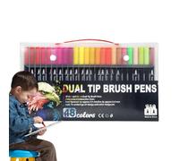 Set di pennarelli acrilici, penne per pittura - Set di pennarelli colorati a doppia punta,Penne per pittura acrilica portatili, forniture d'arte per la fabbricazione artigianale per il ragazzo