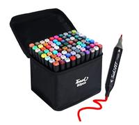 Set di pennarelli da 80 colori, con astuccio, pennarelli ad alcol a doppia punta, per schizzi, colorazione, illustrazioni, disegni e animazioni