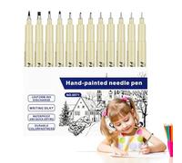 Set di pennarelli da disegno in tinta unita - Pennarello a pigmenti a punta fine resistente, strumento di illustrazione ergonomico | Forniture per evidenziare la vernice per scrapbooking, pennarelli