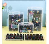 Set di pennarelli glitter a doppia punta, 96/72/48/24/10 colori, pennarelli a doppio colore per bambini, pennarelli glitter per disegno, punta spessa e sottile, pennarelli glitter perlescenti non sbia