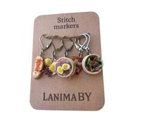 Set di pennarelli in miniatura per lavori a maglia, in argilla polimerica fatta a mano, per conservare i progressi, graziose miniature per colazione e pranzo, regalo divertente per maglieria