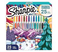 Sharpie Set di pennarelli indelebili Edizione Limitata Assortimento di Colori Festivi | Punta fine | 25 pennarelli | Set Regalo di Natale