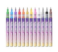 Set di pennarelli - Pennarelli gel ad asciugatura rapida 12 | penne design fai da te per unghie | punta sottile anti-macchia, qualità professionale, materiale creativo 14 x 13,4 cm
