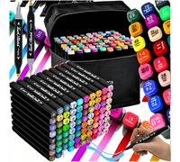 Set di pennarelli per artisti da 30/48/60/80/100/120/145/150/168 colori - Pennarelli artistici permanenti a doppia punta con custodia, pennarelli da schizzo per bambini, principianti e adulti, ideali 