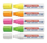 Set di Pennarelli per Finestre / Gesso EDDING 4090 - Vari Colori Disponibili - 5 Pz. - Set colori FLUO