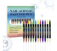 Set di pennarelli per manicure, 12 colori, ad asciugatura rapida, a lunga durata, strumenti per disegnare e punteggiare le unghie per donne, ragazze, bambini e adulti, fai da te, casa, salone