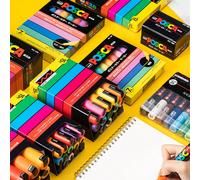 Set di pennarelli per pittura UNI POSCA, confezione nuova PC-1M 3M 5M, colori a base d'acqua permanenti, pennarelli in acrilico per graffiti, forniture per l'arte, decorazione della stanza, decorazion