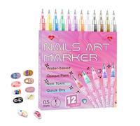 Set di pennarelli per unghie, 12 colori, ad asciugatura rapida, per disegnare acrilico, modellare manicure e curare il salone