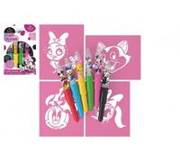 Set di pennarelli soffia MINNIE con stencil (6 pezzi)