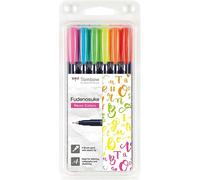 Tombow Ws-Bh-6P - Pennarello per Fudenosuke Neon, Punta Dura, 6 Pezzi,