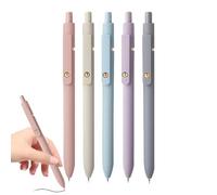 Set Di Penne A Gel | Penne Gel Nero | 5 Pezzi Punta Fine Scrittura Asciugatura Rapida per Appunti e Diario Uso Universale