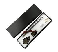 Set di penne a immersione e inchiostri in vetro vintage con punta sostituibile e supporto in metallo per scrittura, invito, scrapbooking, penna a immersione in vetro