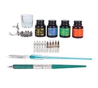 Set di Penne a Immersione Lisce 10 Pennini 5 Colori di Inchiostro Facile da Usare Pratica di Calligrafia Disegno Regalo per Legno Gotico Italiano in Acciaio Inossidabile Vetro 9,4x5,3x1,7