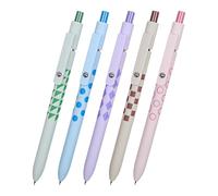 Set di penne a inchiostro gel, 5 penne a punta fine, inchiostro nero, per scrittura, punta 0,5 mm, con presa ergonomica, per disegnare, scrapbooking e prendere appunti