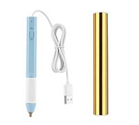 Set di penne a lamina a caldo, penna a caldo USB per scrapbooking, kit di strumenti dorati, rotolo di pellicola calda, per biglietti, artigianato, scrapbooking, disegno (2.5 mm)