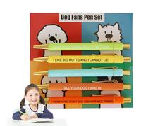 Set di penne a sfera per gli amanti dei cani, eleganti penne per i proprietari di animali domestici, simpatica carta da lettere per ufficio e scuola con motivo cani, set regalo per amanti dei cani