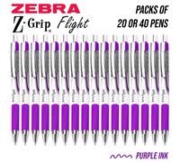 Set Di Penne A Sfera Retrattili Zebra Z-Grip Flight Viola Pacchi Da 50/100 Penne