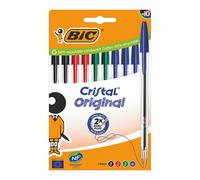 Set di Penne Bic Cristal Azzurro Nero Rosso Verde [10 Unità]
