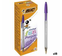 Set di Penne Bic Cristal Fun Porpora 1,6 mm [18 Unità]