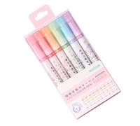 Set di penne curve - Evidenziatori con 6 forme, penne colorate glitterate per prendere appunti, scrapbooking, disegno, diario, ideale per adolescenti, studenti, artisti, lavoro, scuola, ufficio e