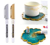 Set di penne da disegno in metallo 2/4 pezzi, vernice acrilica oro e argento, penna per firma su cartoline, penna per la contabilità del matrimonio, penna per decorazione manuale fai-da-te, pennarello