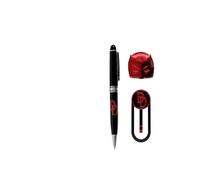Set di penne Daredevil Marvel per fan, confezione da 3 pezzi con penna premium, pin e segnalibro clip, licenza ufficiale, regalo per ufficio, studio e lettura, taglia unica