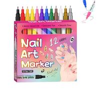 Set Di Penne For Nail Art Hueborne Da 12/24 Colori: Punta Ultra Fine Da 0,5 Mm, Impermeabili E Ad Asciugatura Rapida - Strumento Fai Da Te Professionale, Design Portatile(12 colors)