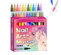 Set Di Penne For Nail Art Hueborne Da 12/24 Colori: Punta Ultra Fine Da 0,5 Mm, Impermeabili E Ad Asciugatura Rapida - Strumento Fai Da Te Professionale, Design Portatile(24 colors)