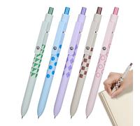 Set di penne gel - 5 penne nere a punta fine, design ergonomico 0,5 mm per scrittura, firma, disegno, album